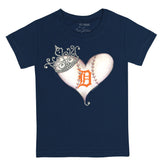 Detroit Tigers Tiara Heart Tee Shirt