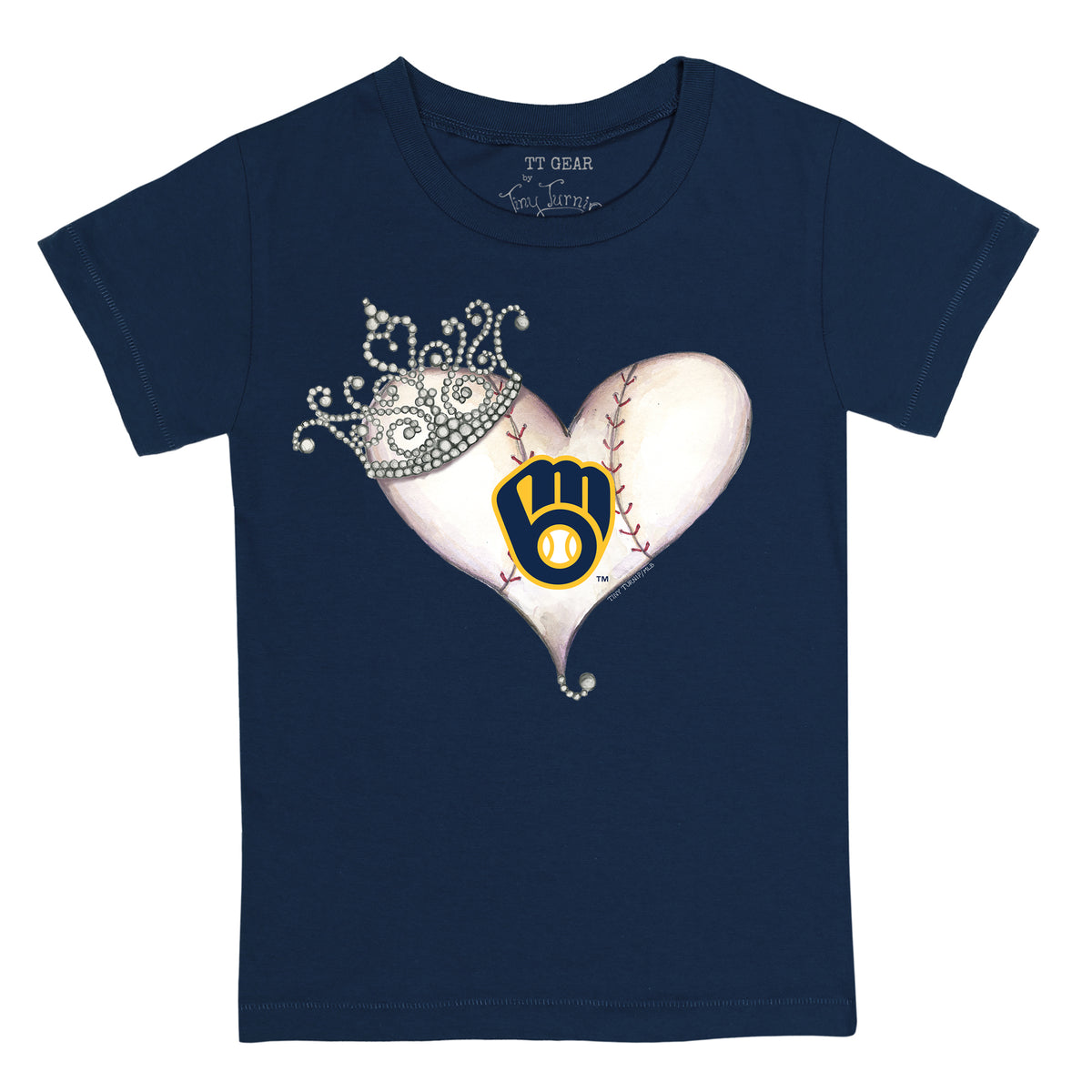 Milwaukee Brewers Tiara Heart Tee Shirt