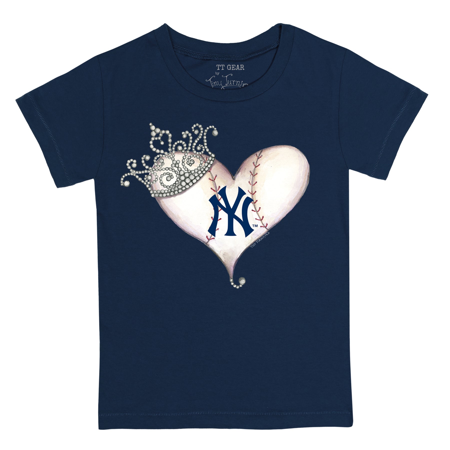 New York Yankees Tiara Heart Tee Shirt