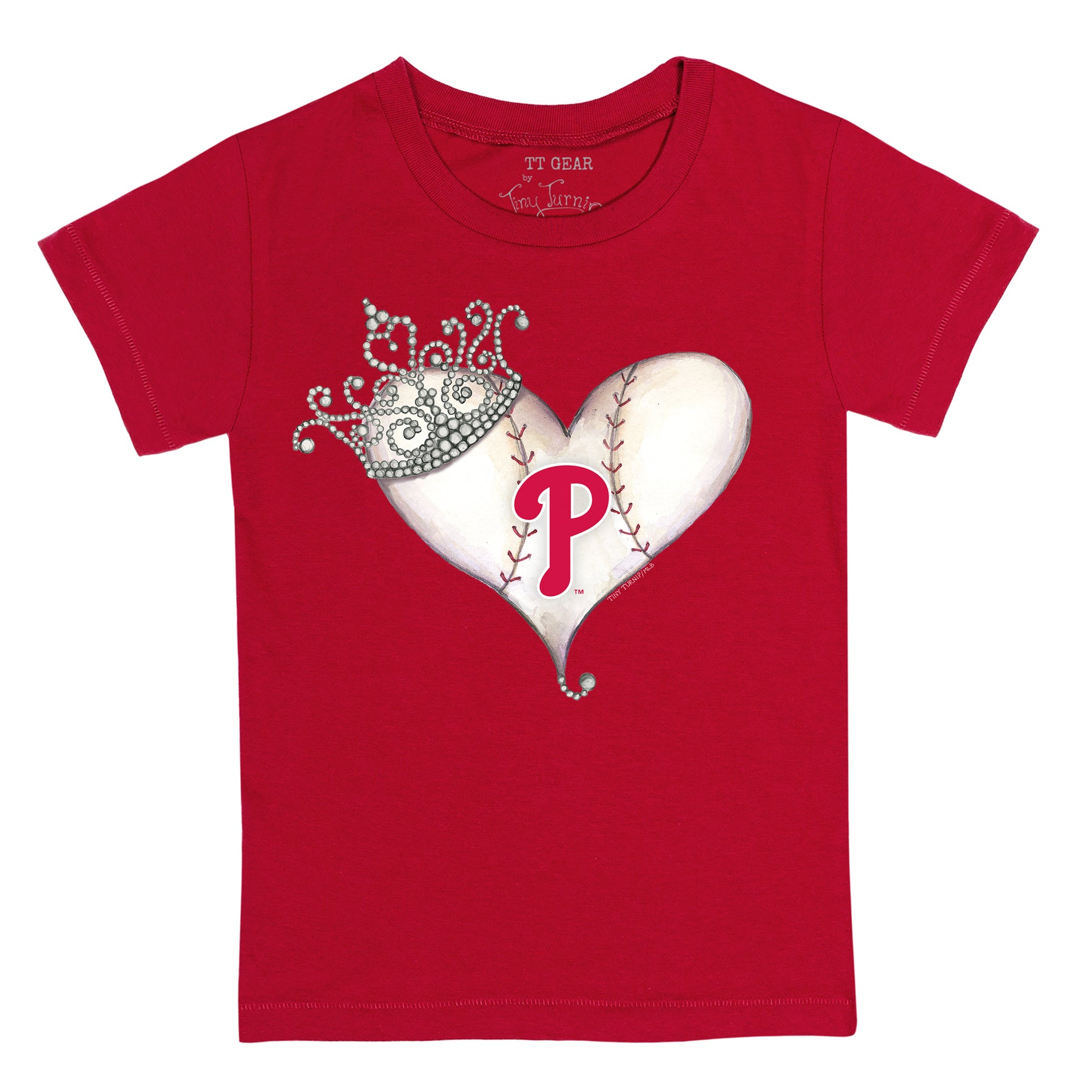 Philadelphia Phillies Tiara Heart Tee Shirt