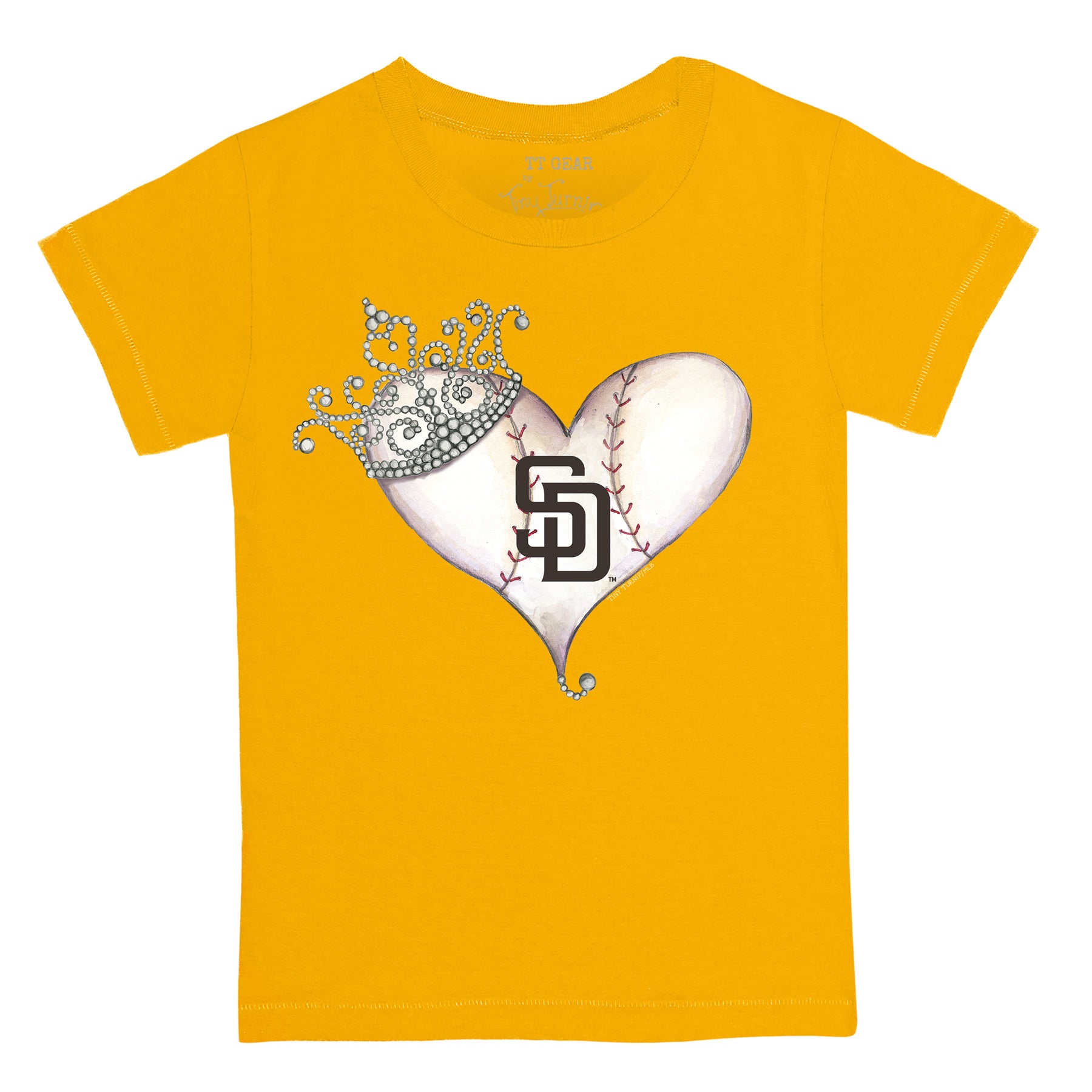 Youth Tiny Turnip White San Diego Padres Heart Bat T-Shirt Size: Small