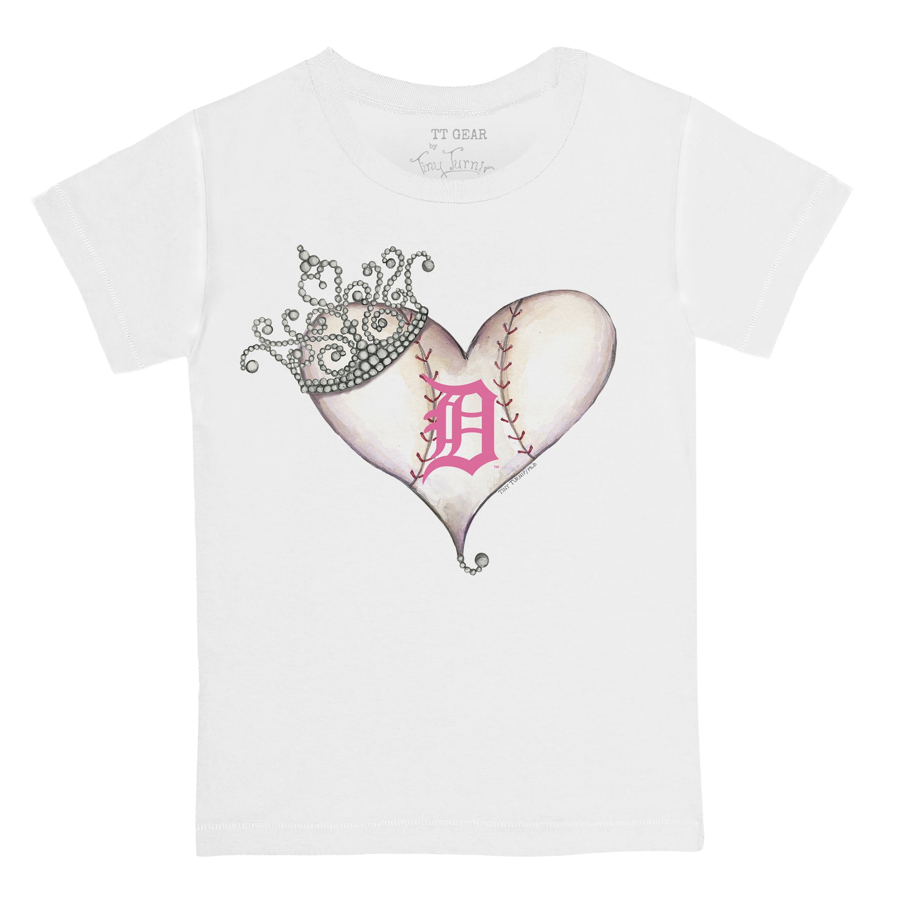 Detroit Tigers Tiara Heart Tee Shirt