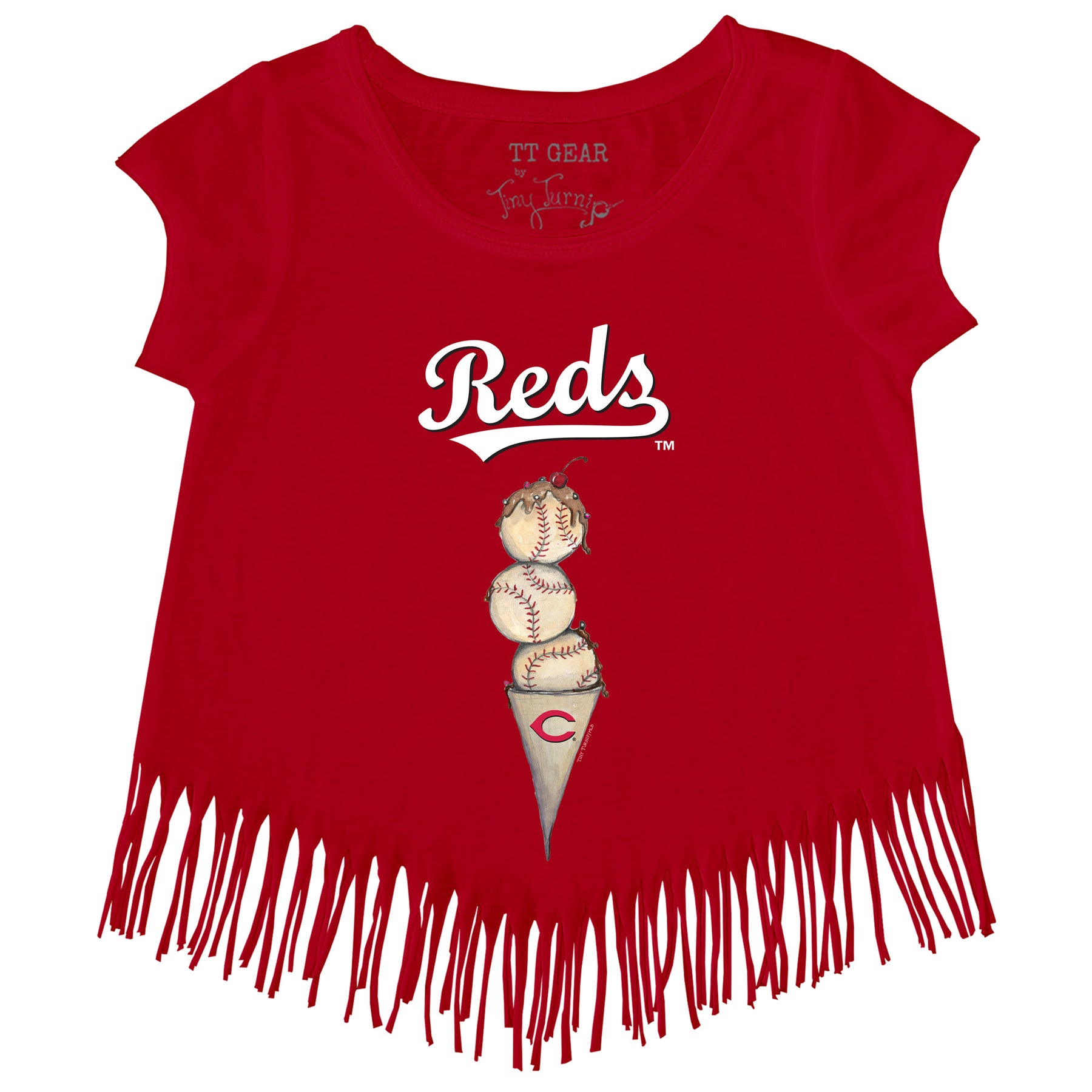 Cincinnati Reds Triple Scoop Fringe Tee