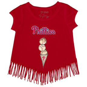 Philadelphia Phillies Triple Scoop Fringe Tee