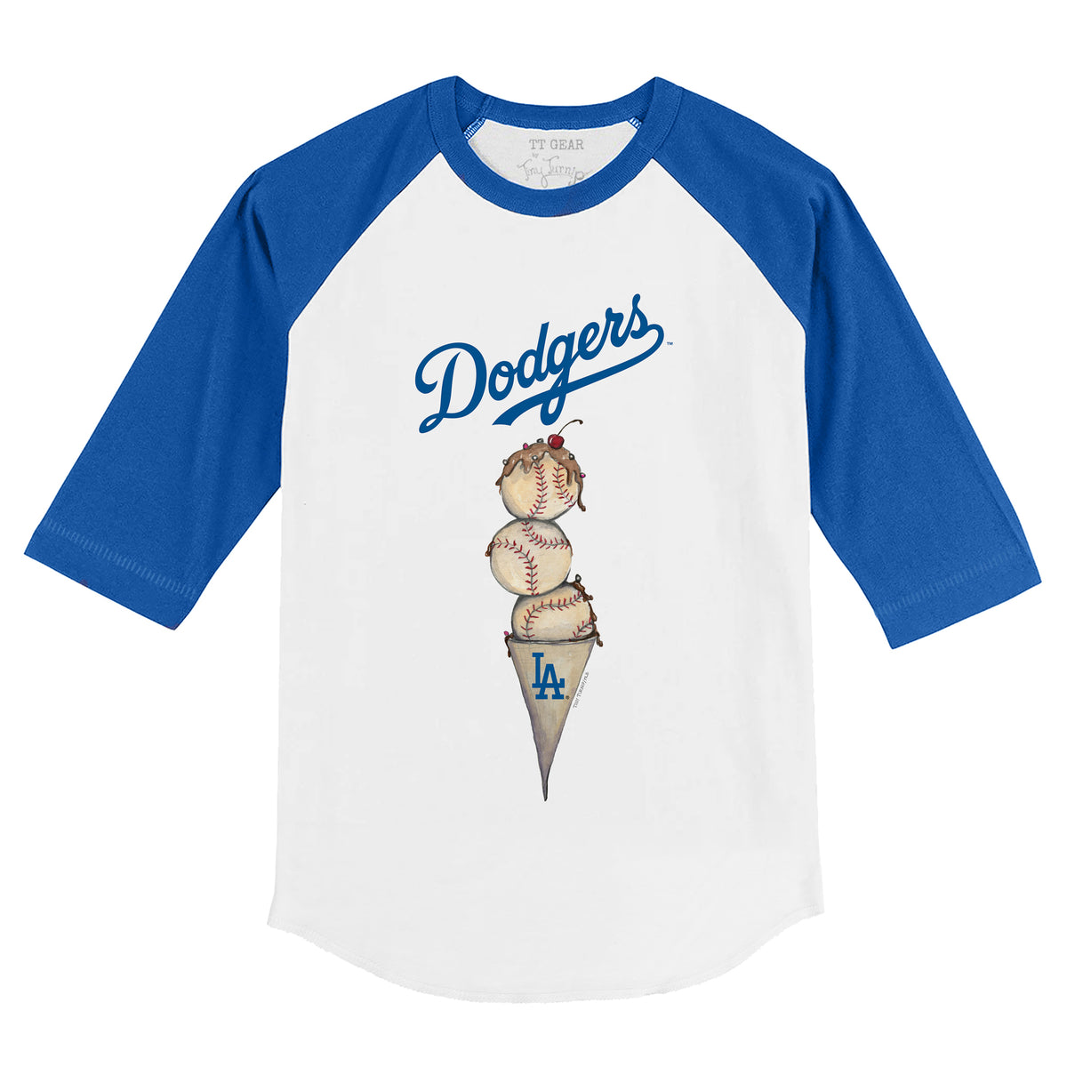 Los Angeles Dodgers Triple Scoop 3/4 Royal Blue Sleeve Raglan