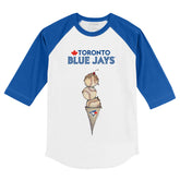 Toronto Blue Jays Triple Scoop 3/4 Royal Blue Sleeve Raglan
