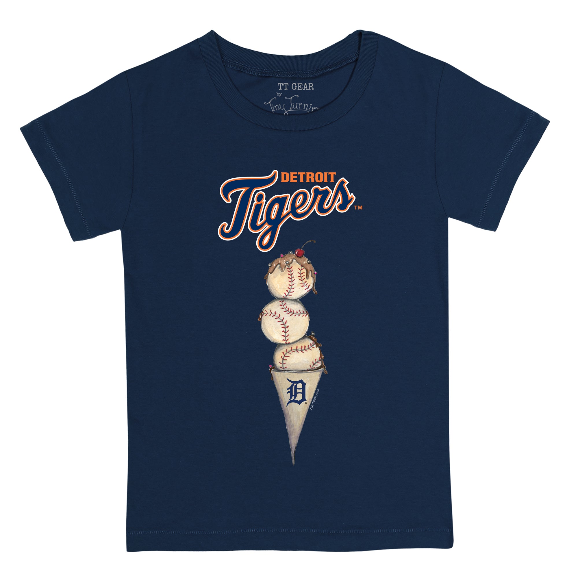 Tiny Turnip Detroit Tigers Triple Scoop Tee Shirt Women's XL / White