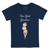 Unisex Tiny Turnip White/Navy New York Yankees Triple Scoop 3/4-Sleeve Raglan T-Shirt Size: Large