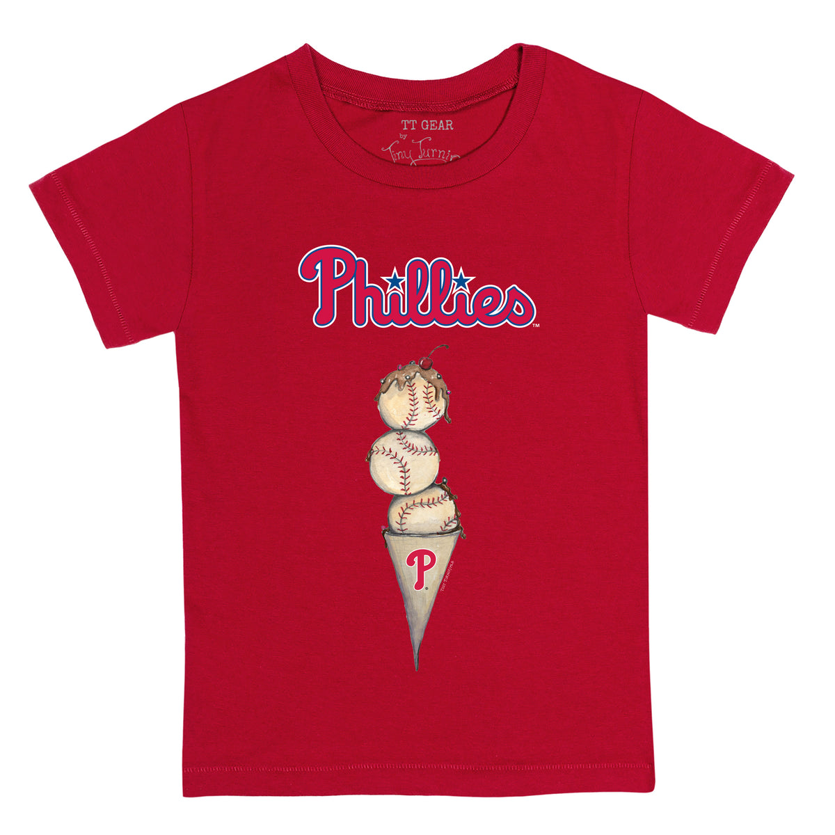 Youth Tiny Turnip White Philadelphia Phillies Baseball Tear T-Shirt 