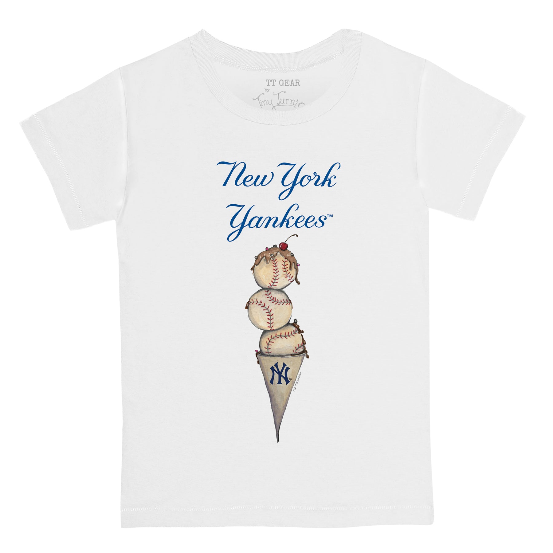 New York Yankees Tiny Turnip Infant Heart Lolly T-Shirt - White
