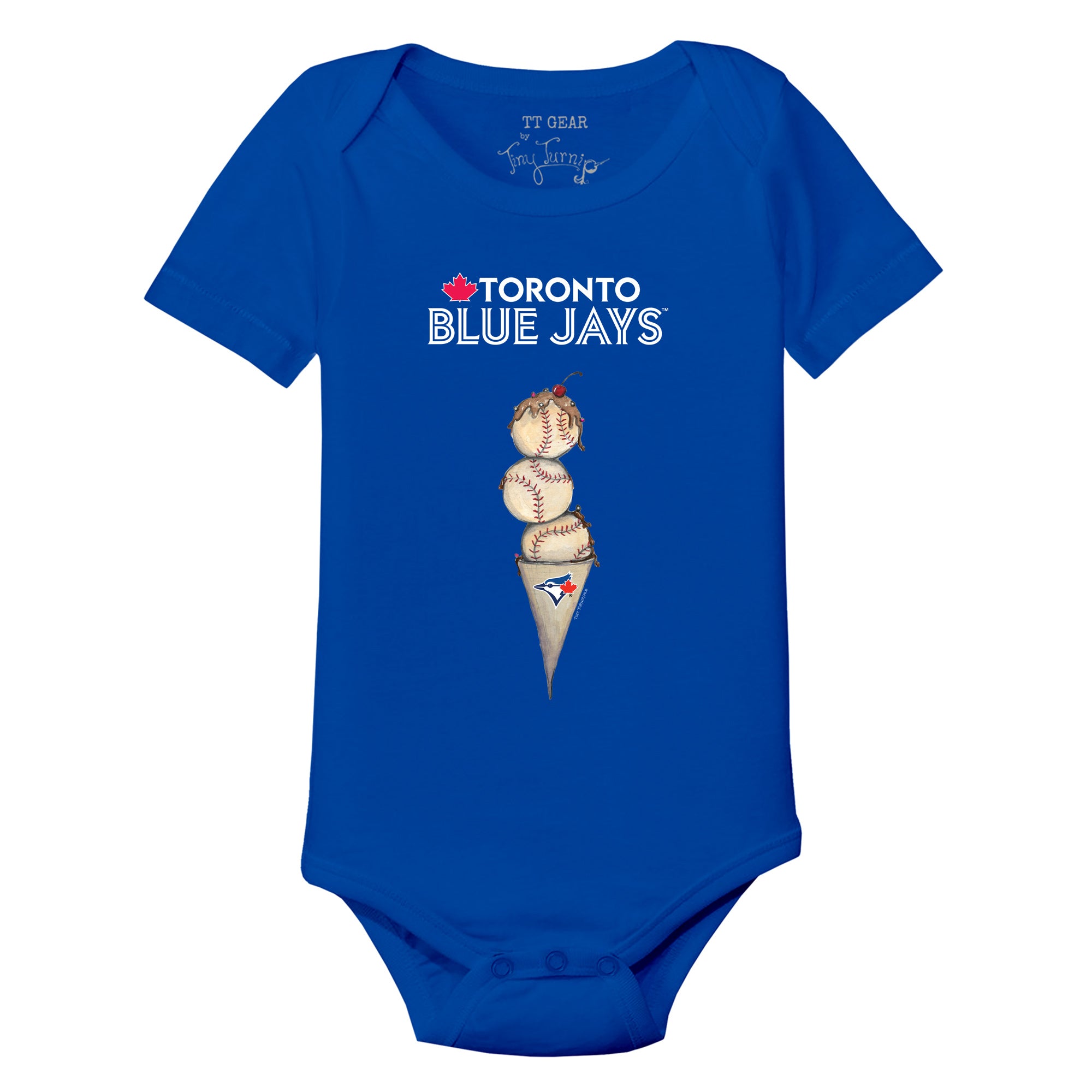 Toddler Toronto Blue Jays Tiny Turnip White/Royal Triple Scoop 3/4