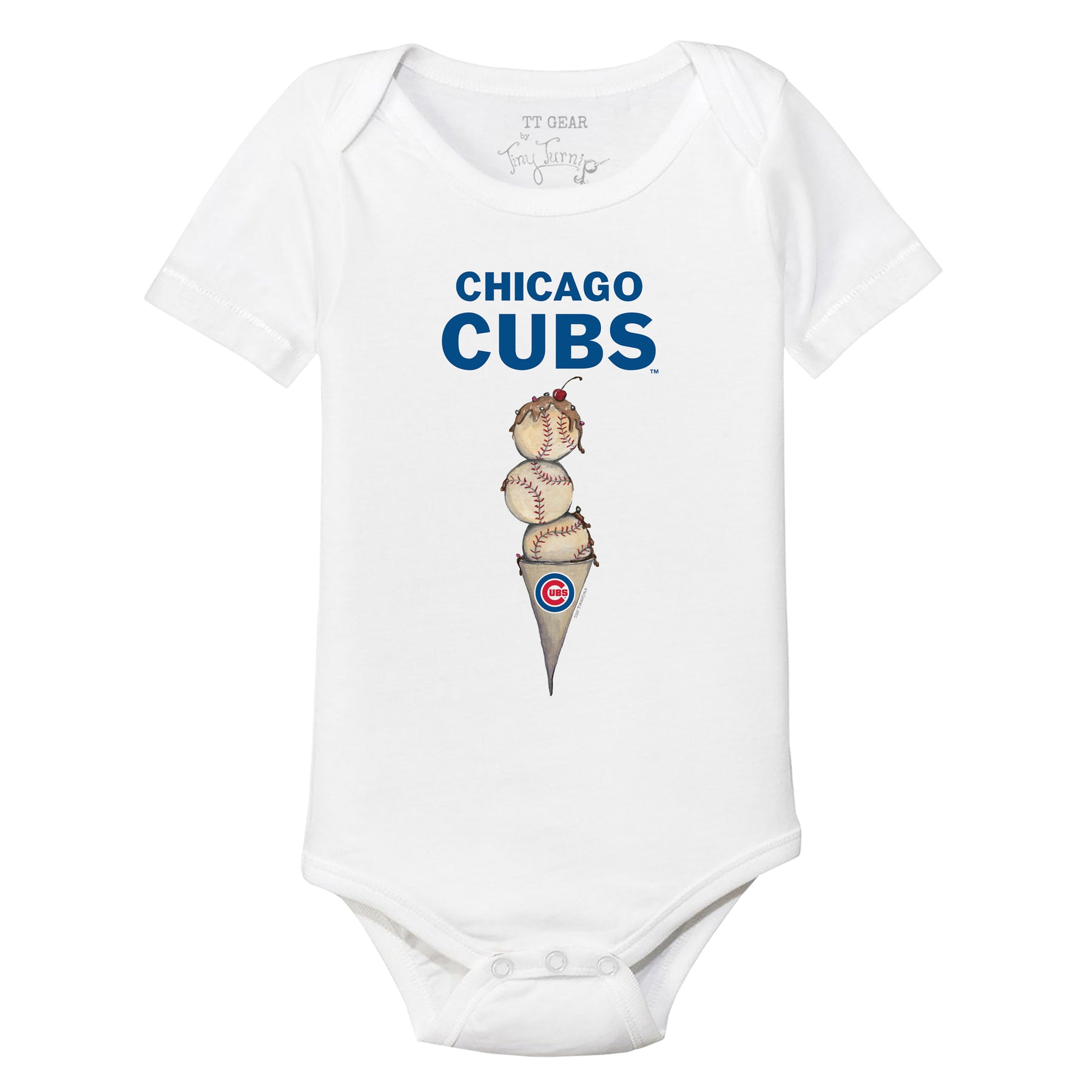 Chicago Cubs Tiny Turnip Infant Baseball Love Bodysuit - Royal