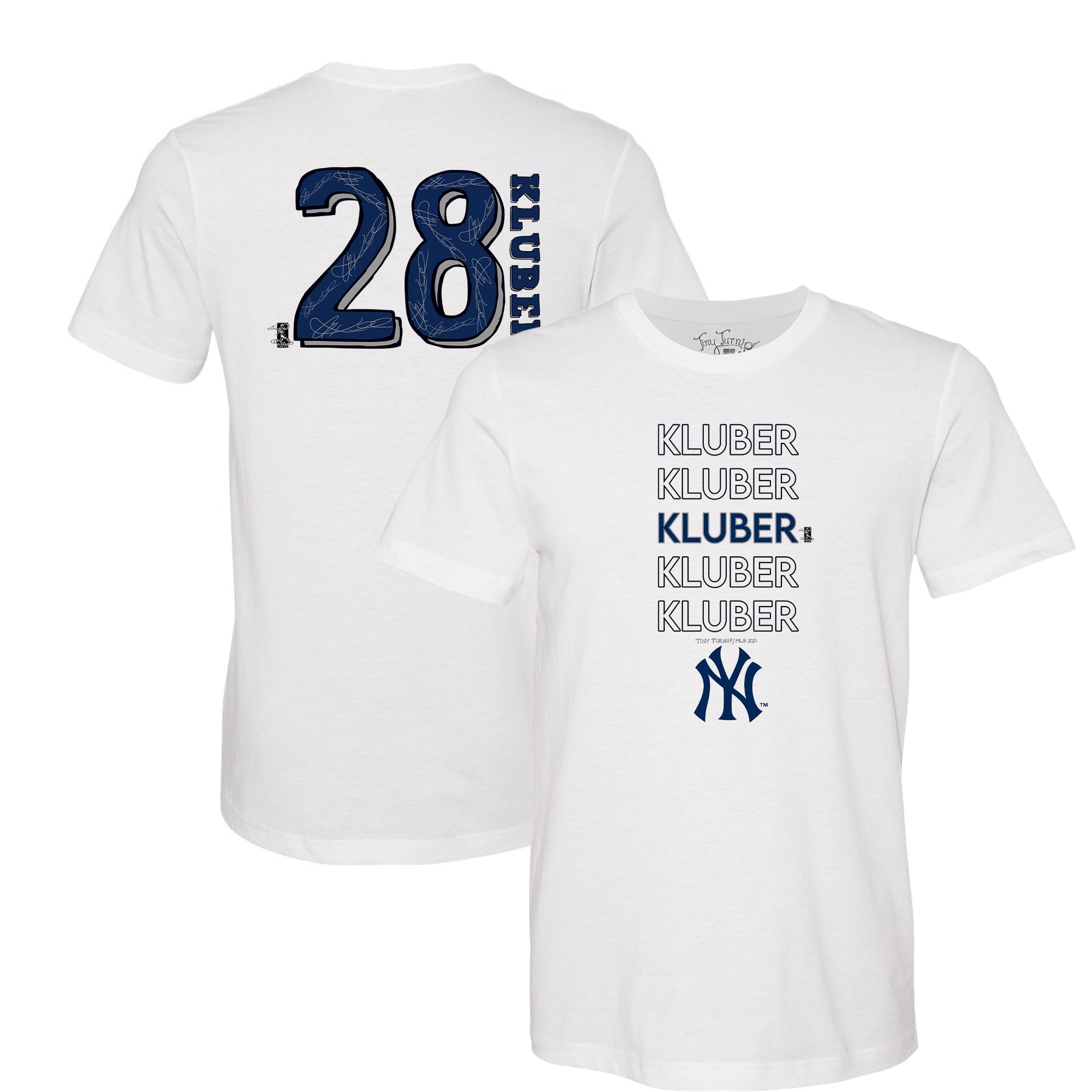 New York Yankees Corey Kluber Stacked Tee Shirt