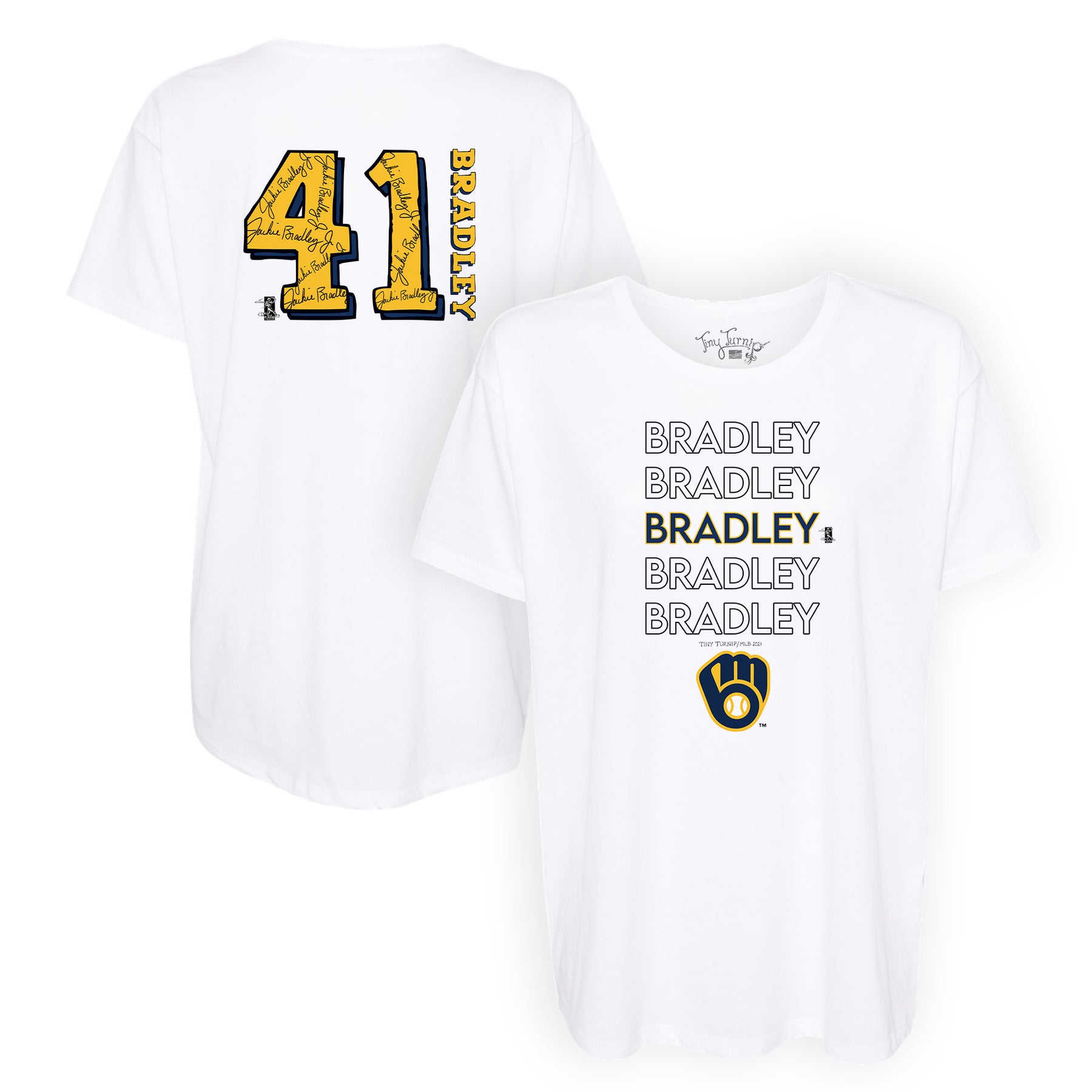 Milwaukee Brewers Jackie Bradley Jr. Stacked Tee Shirt