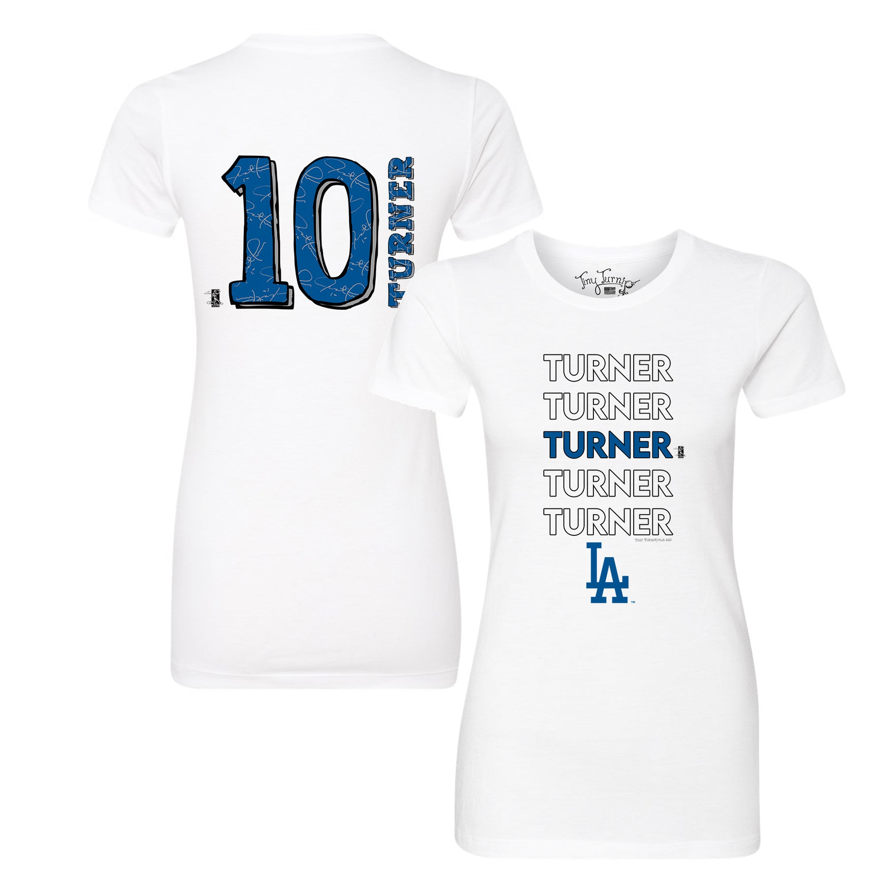Los Angeles Dodgers Justin Turner Stacked Tee Shirt