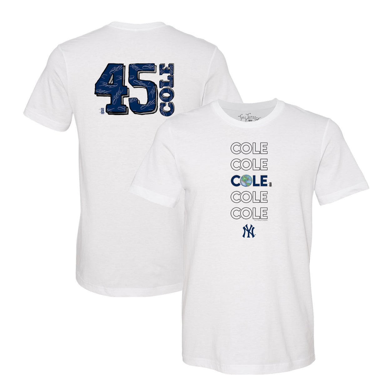 Women's New York Yankees Tiny Turnip White Baseball Tiara Heart T-Shirt