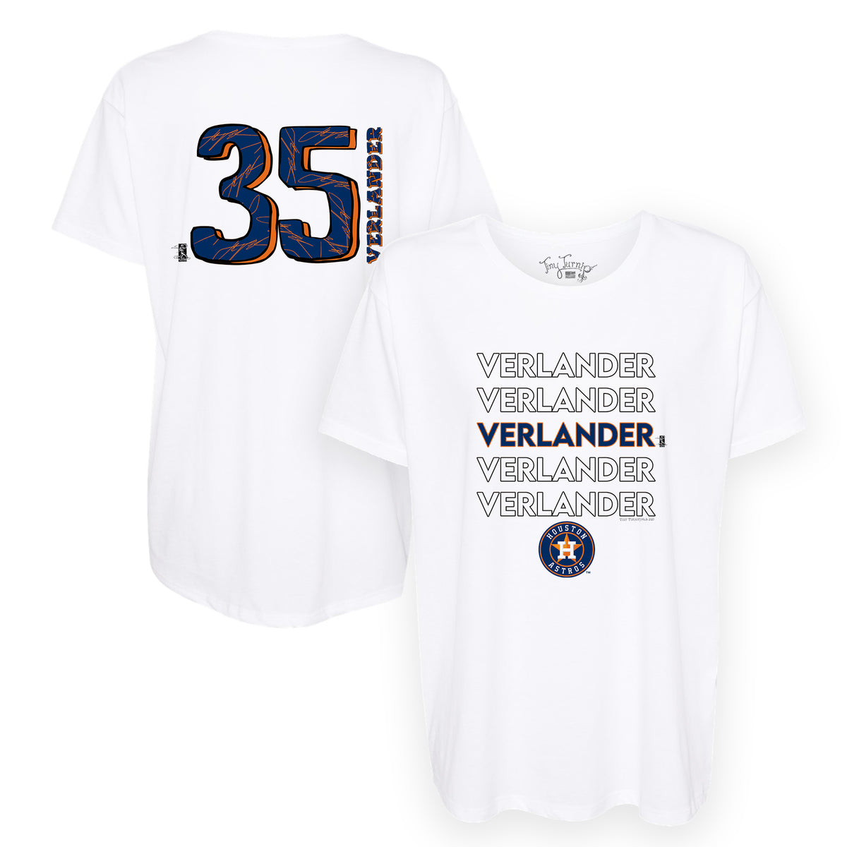 Houston Astros Justin Verlander Stacked Tee Shirt