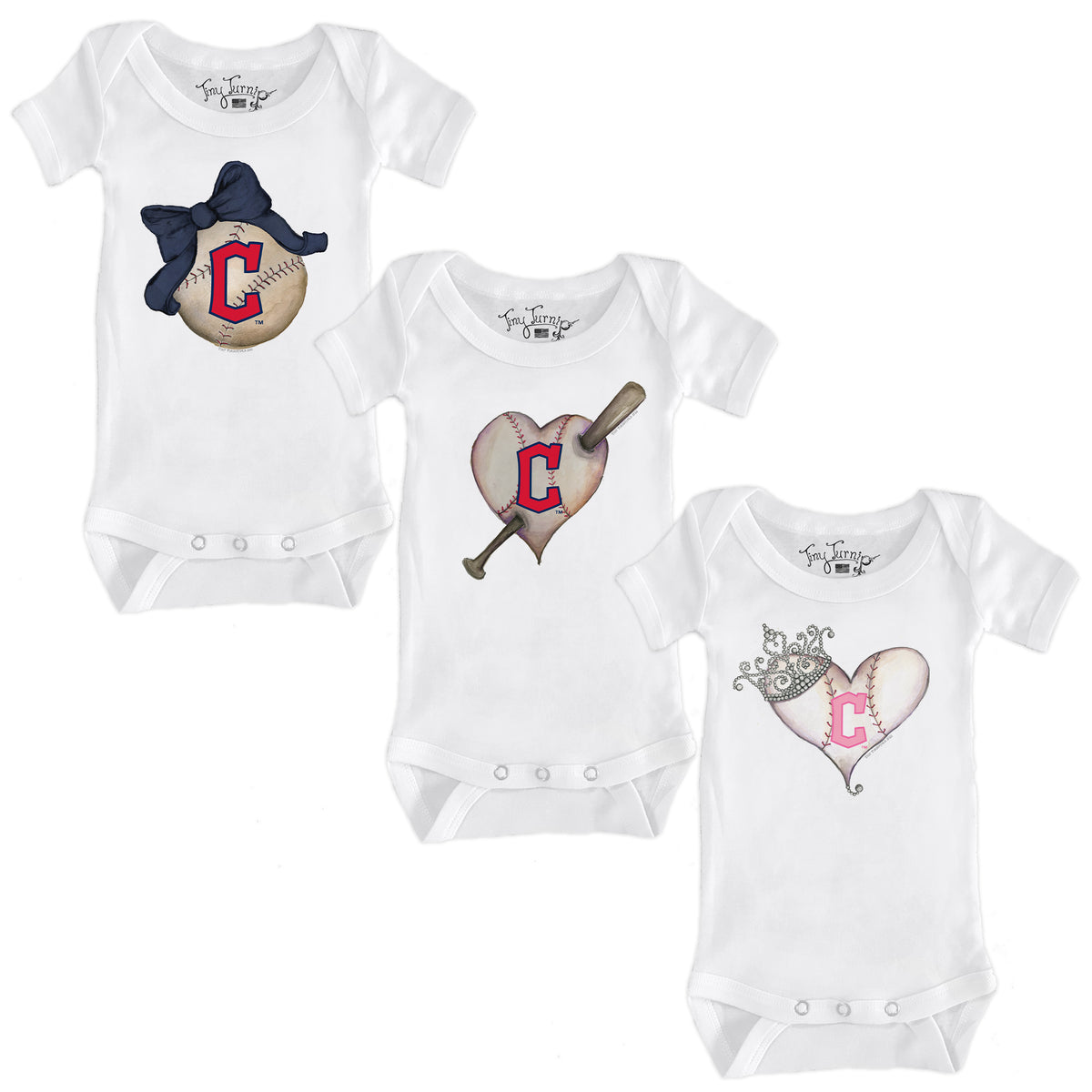 Cleveland Guardians Hearts and Bows Short Sleeve Snapper Bundle