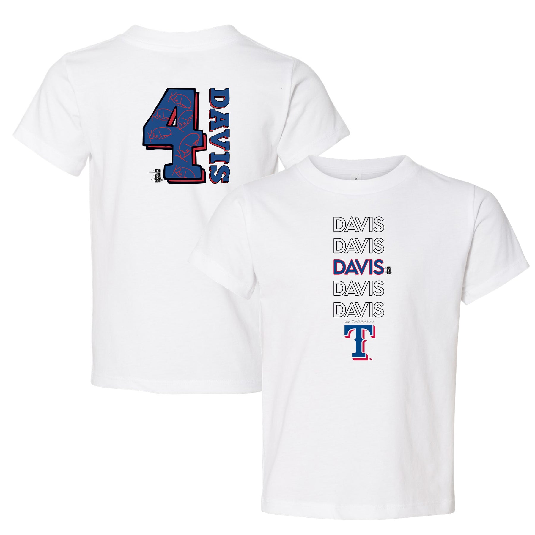 Texas Rangers Khris Davis Stacked Tee Shirt