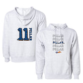 New York Mets Kevin Pillar Stacked Unisex Heather Grey Pullover Hoodie