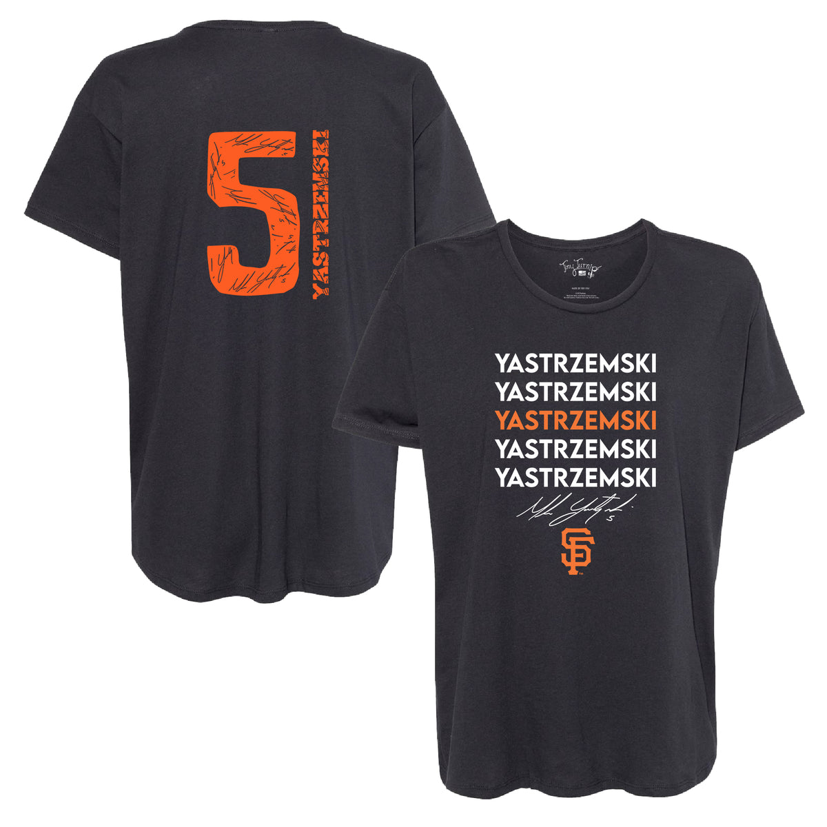 San Francisco Giants Mike Yastrzemski Stacked Black Tee Shirt