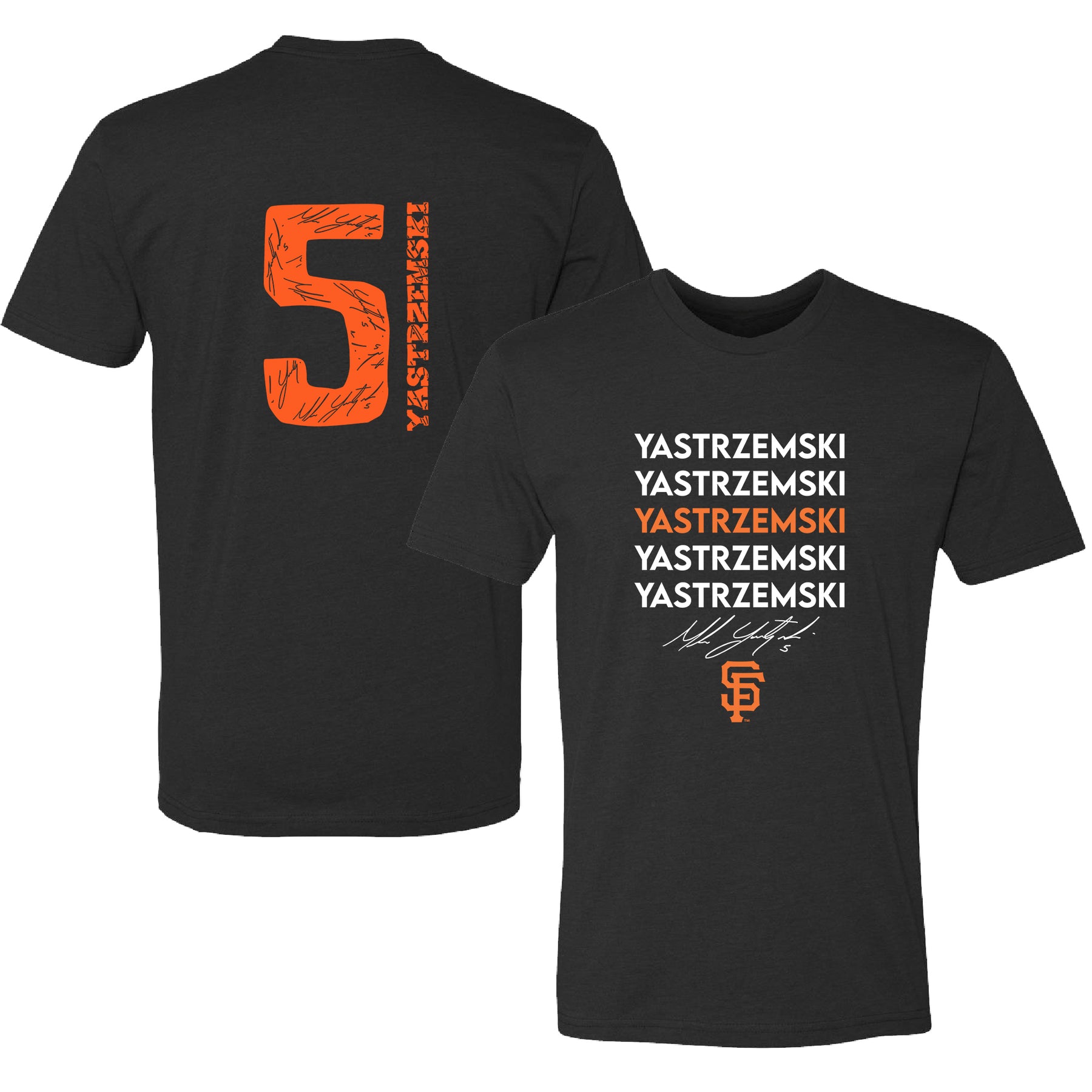 San Francisco Giants Mike Yastrzemski Stacked Black Tee Shirt